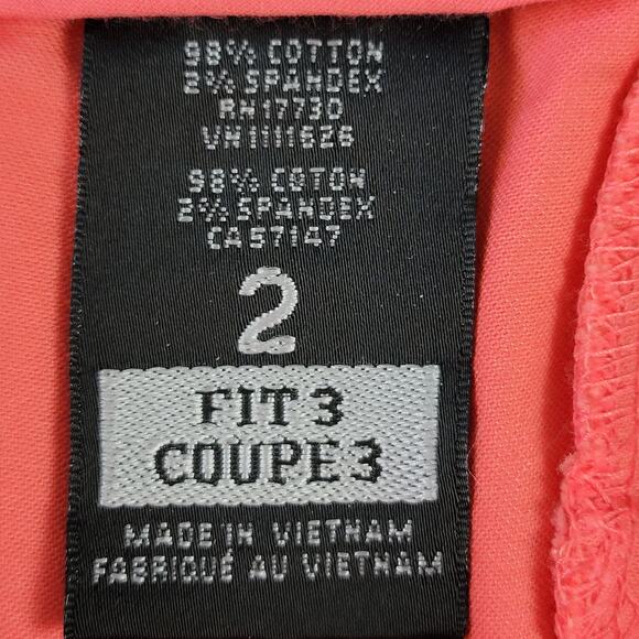 Mossimo Orange Coral Shorts NEW Stretch Flat Front Walking Chinos Women's Size 2 - Picture 4 of 9